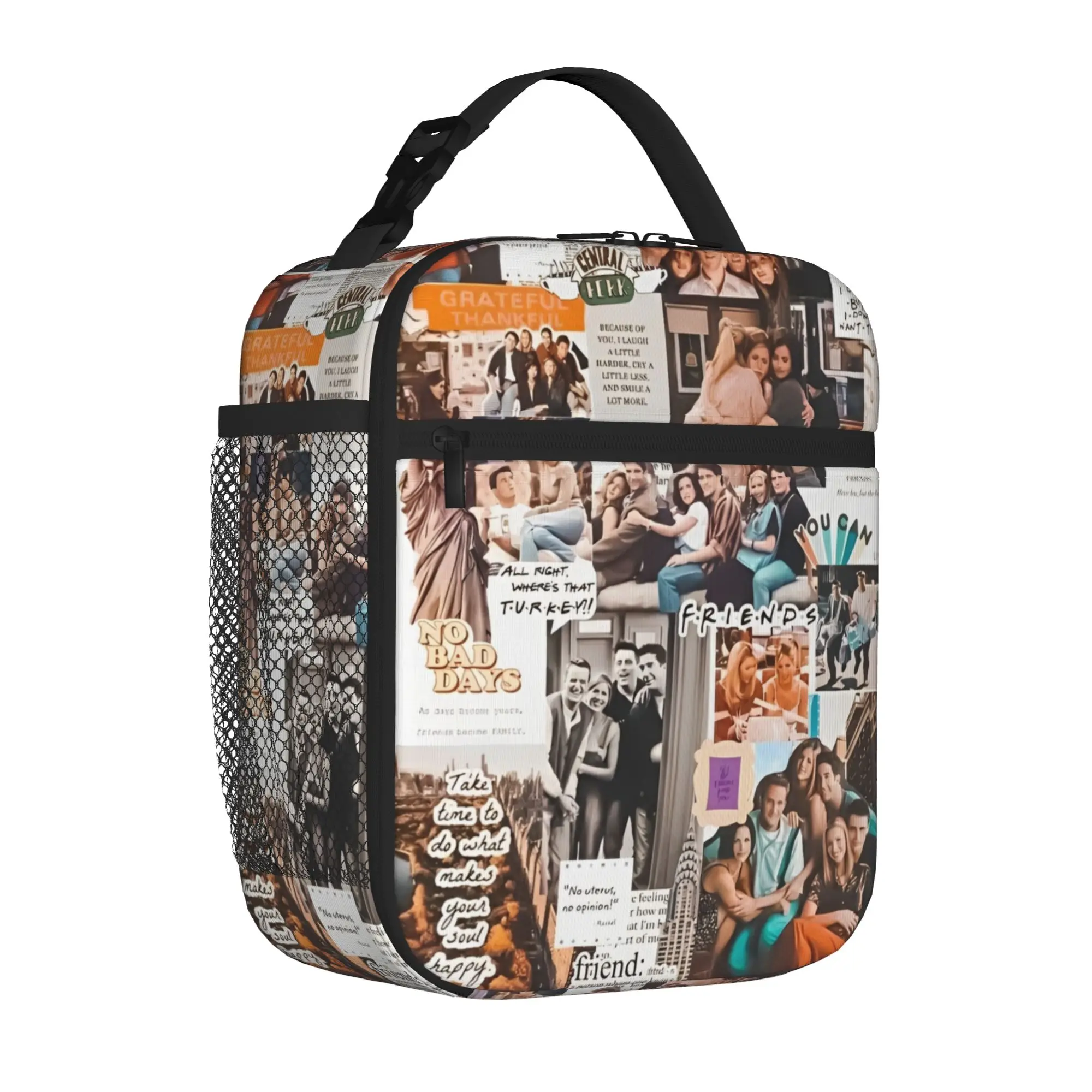 Friends The TV Series Insulated Lunch Tote Bag for Work American tv Show Rachel Portable Cooler Thermal Washable Bento Bags