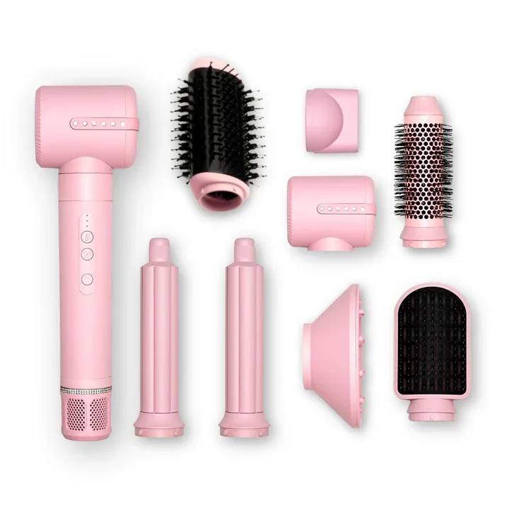 

STLFSTLFMulti Hiar Styler Negative Ion Hot Air Brush for Straightening Curling 8 in 1 Brushless Motor Hair Dryer Brush Leather