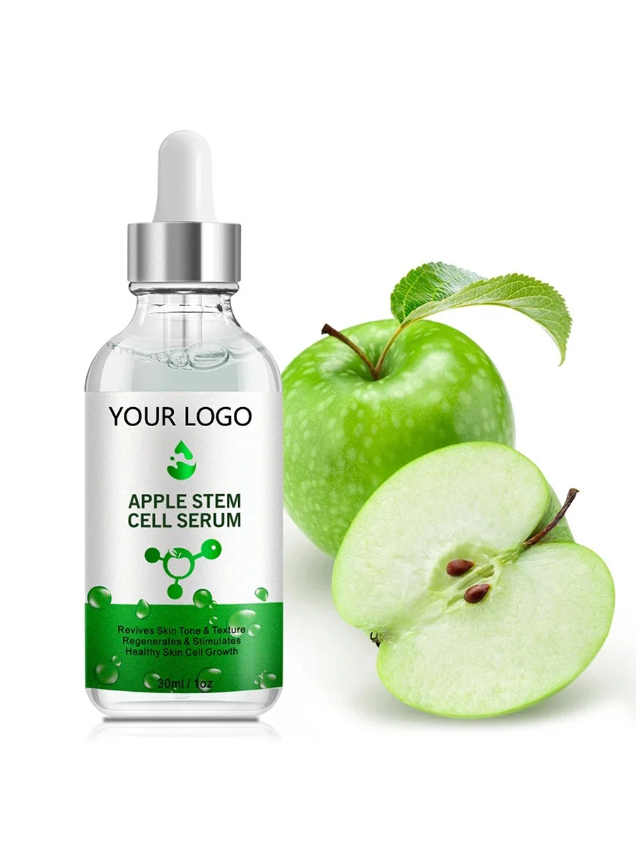 Essência de ácido málico de marca própria logotipo personalizado anti envelhecimento natrual antioxidantes hidratante iluminar soro facial maquiagem atacado