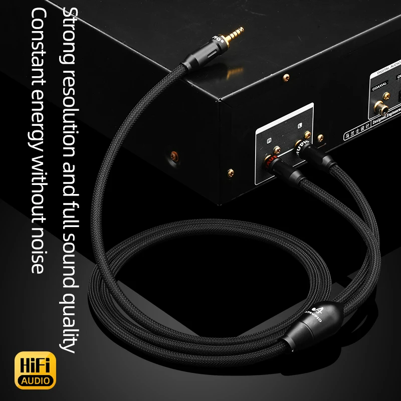 HiFi 4.4 to 2RCA Audio Cable 6N OFC Hi-end Balanced 4.4mm Jack to 2RCA Male to Male Audio Cable for Computer Amplifier