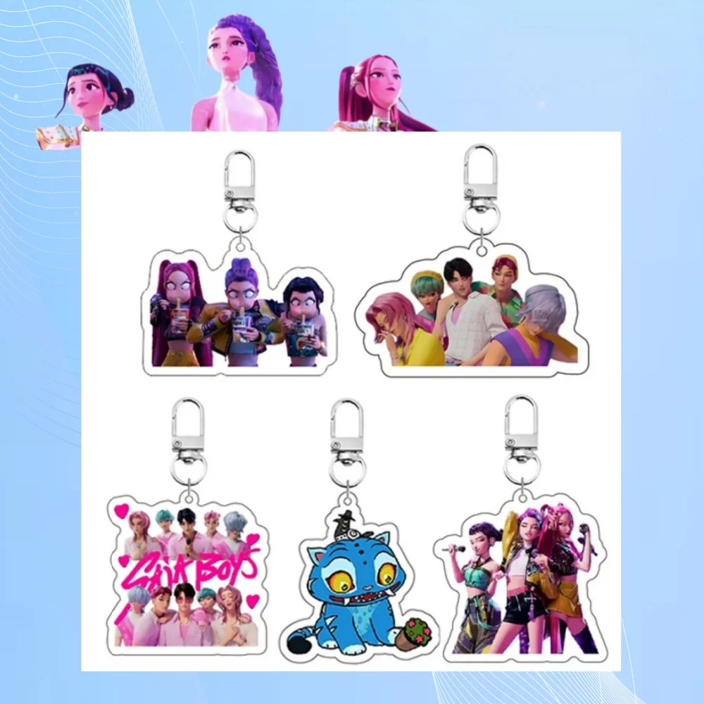 Kpop Demon Hunters Huntrix Saja Boys Keychains for Accessories Jewelry Rumi Zoey Jinu Mira Sold My Soul Keyrings Fans Gifts - Image 3