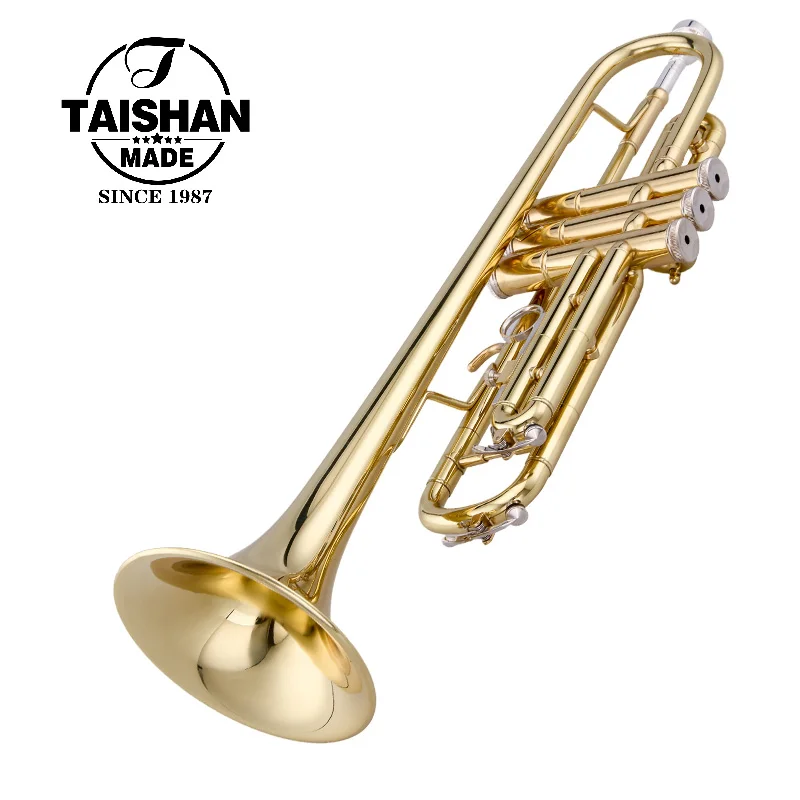 

Wholesale Brass Trumpet BB Tone Gold Lacquer Surface Musical Instrument For Professional And Students Use Sale