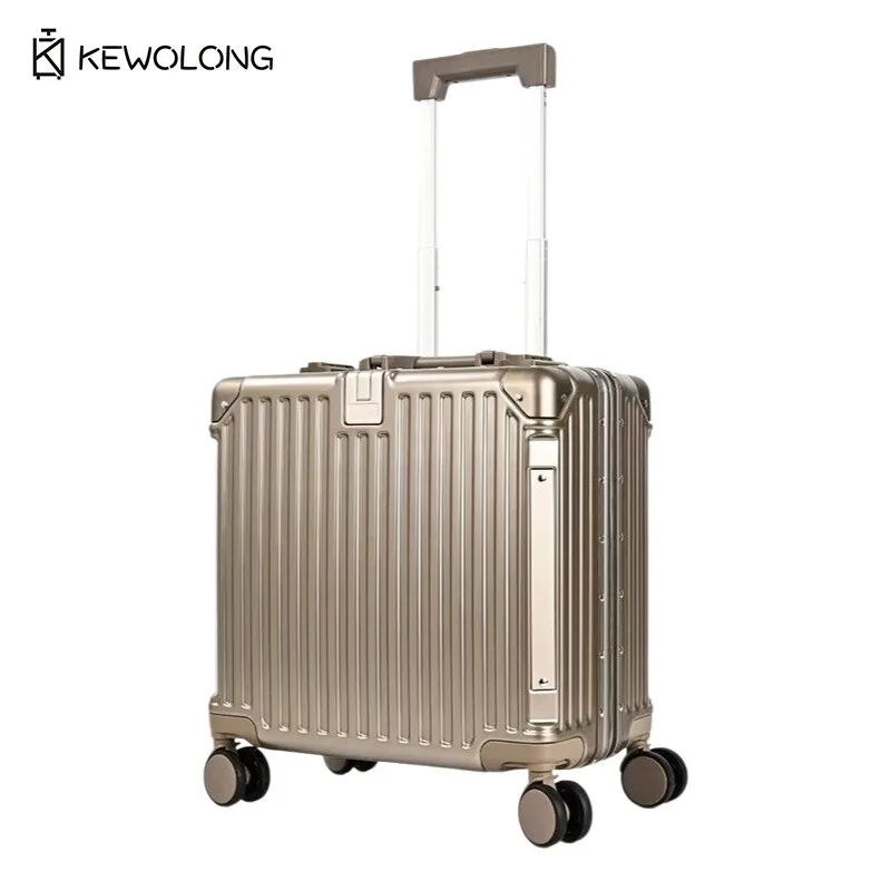 

Модный 18-дюймовый чемодан с алюминиевой рамой — бесшумные спиннерные колеса, прочный и портативный дорожный чемодан