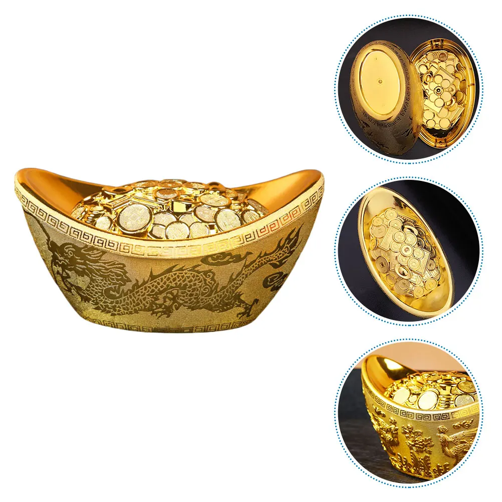 

1Pcs Wedding Candy Gift Box Gold Ingot Shape Creative Plastic Snacks Storage Container Sweets Box Creative Candy Container