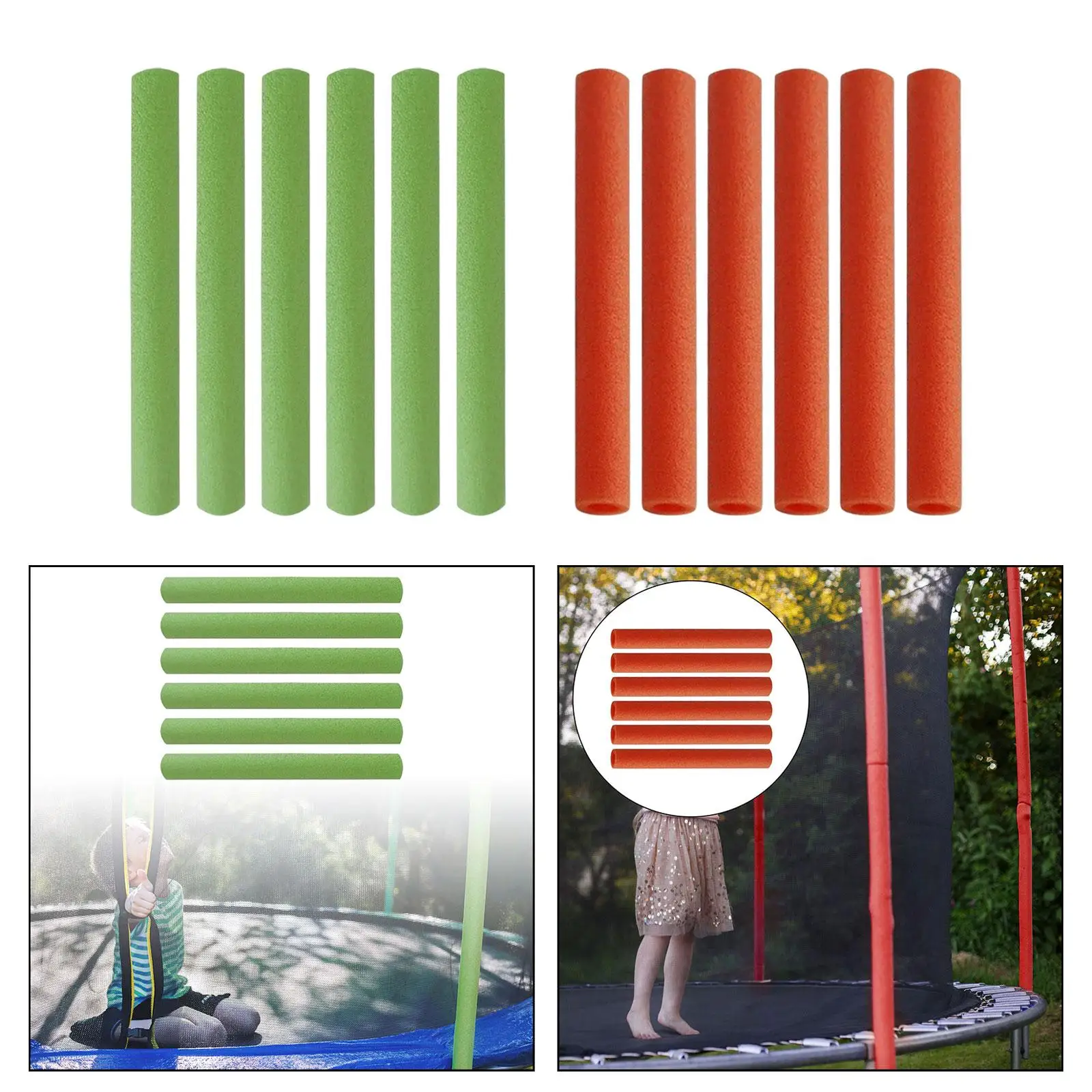 Fundas protectoras de espuma para poste de trampolín, Protector de 25mm, relleno para accesorios de trampolín para niños, 6 uds.