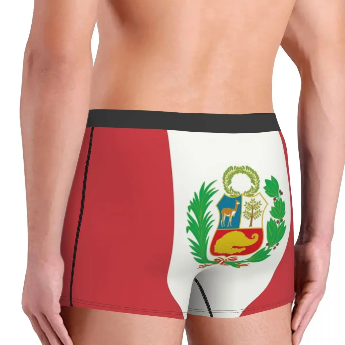 Männliche Mode-Flagge von Peru, peruanische Flagge, Unterwäsche, Boxershorts, Herren, Stretch-Shorts, Höschen, Unterhosen