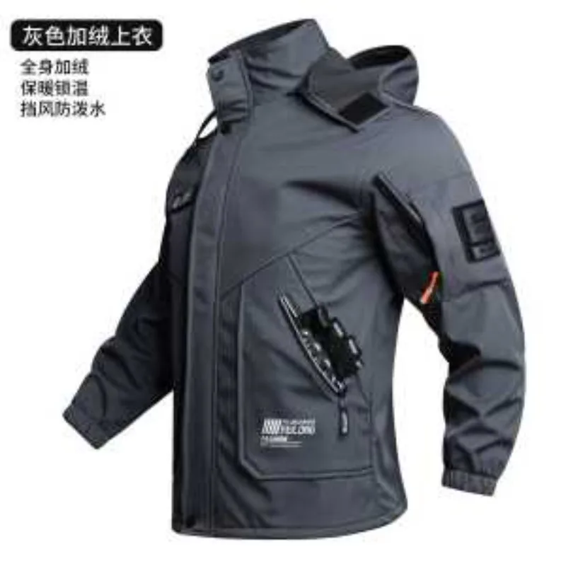Waterproof Three-in-one Fleece Jacket for Men Thickened Warm Cold-proof Autumn Winter Outdoor Mountaineering Casual Wear