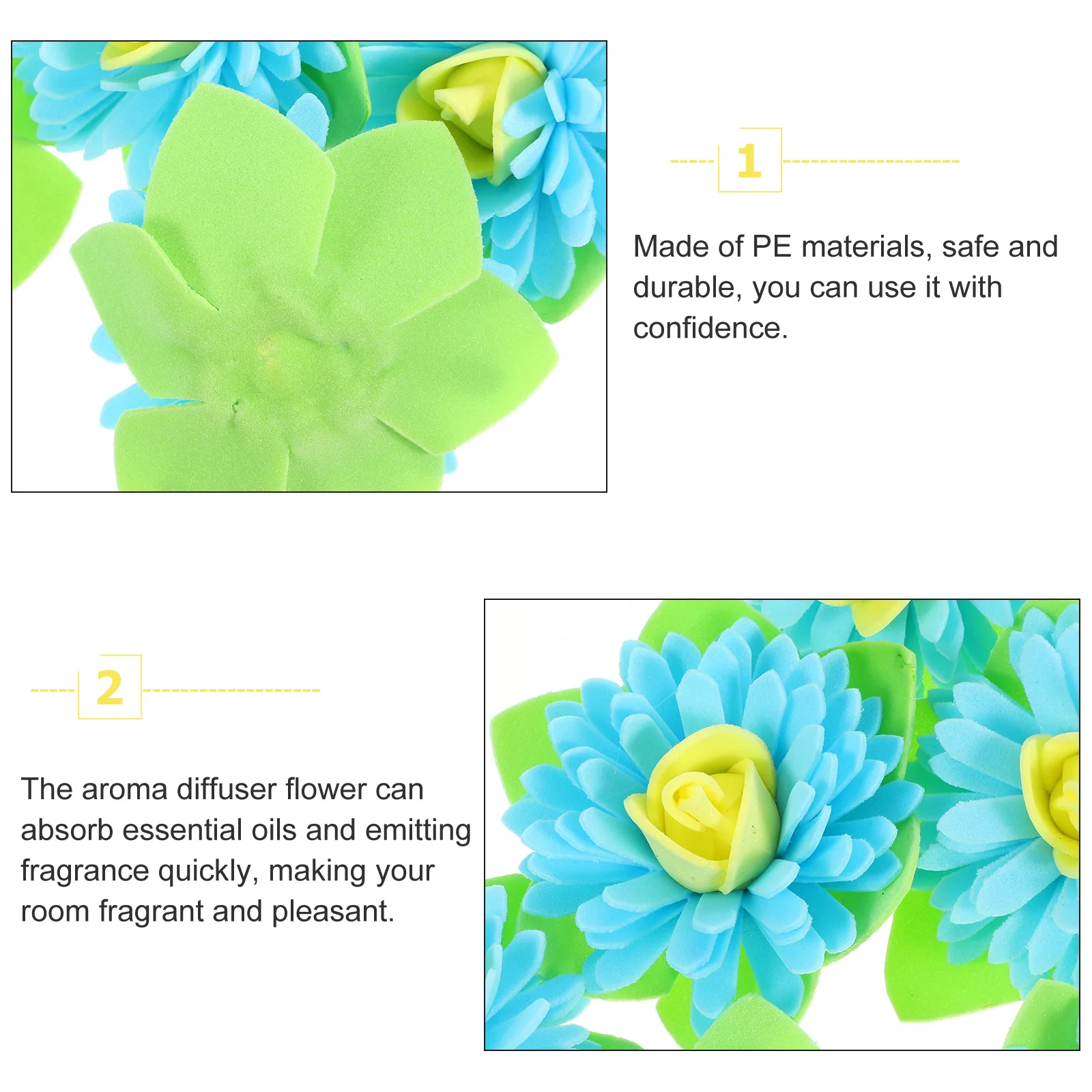 

50pcs Aroma Flower Pe Mini Oil Diffuser For Home Office Bedroom Air Freshener Small Desk Diffuser Bathroom Plant Diffusers