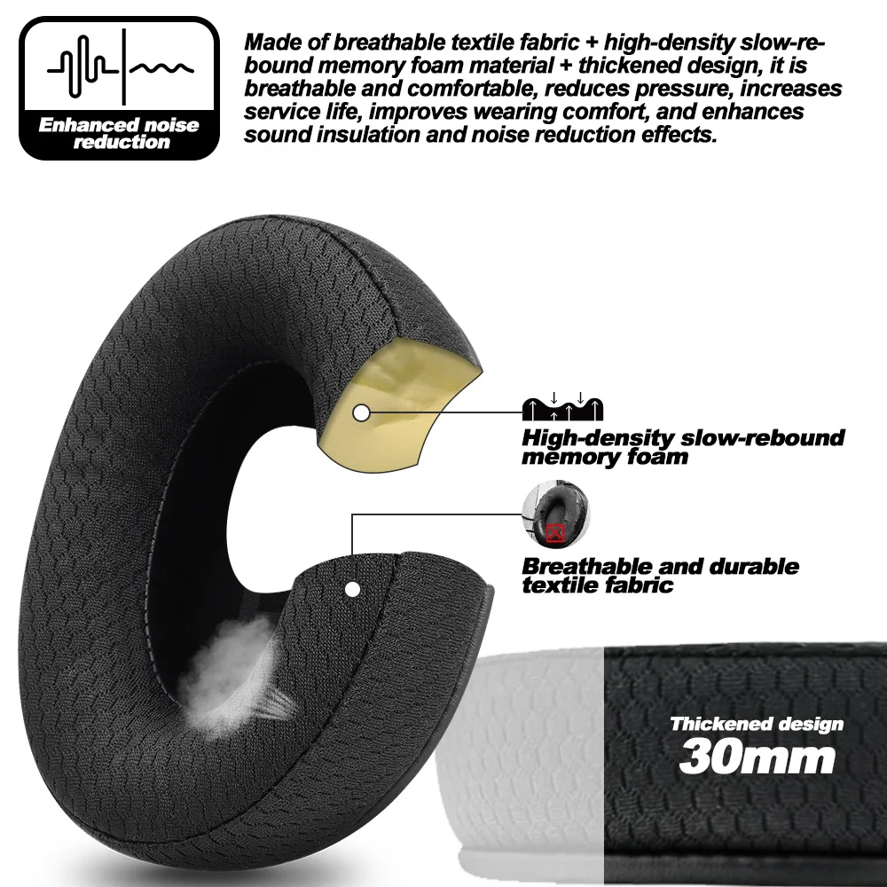 Bantalan Earphone untuk SOUNDPEATS Space pro earpad pengganti headphone earmuff kain penutup memori spons Protein