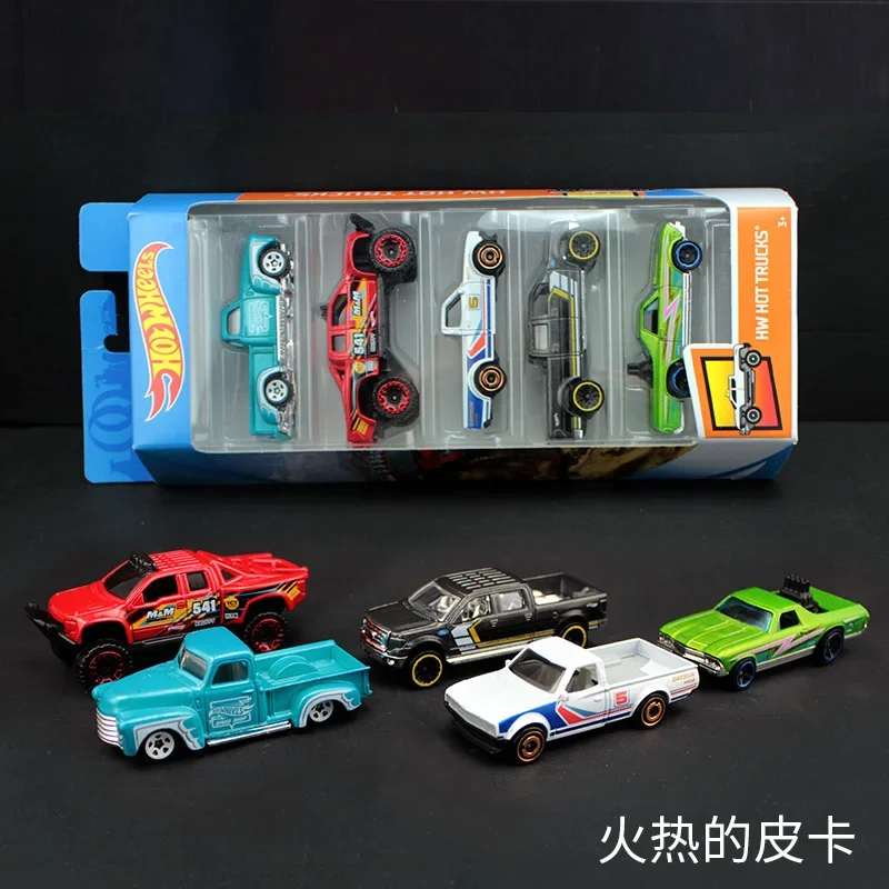 Ruote calde originali Diecast 5 pezzi Set di piste per auto sportive 1:64 giocattolo per auto in metallo Mini Hotwheels ragazzo giocattoli per