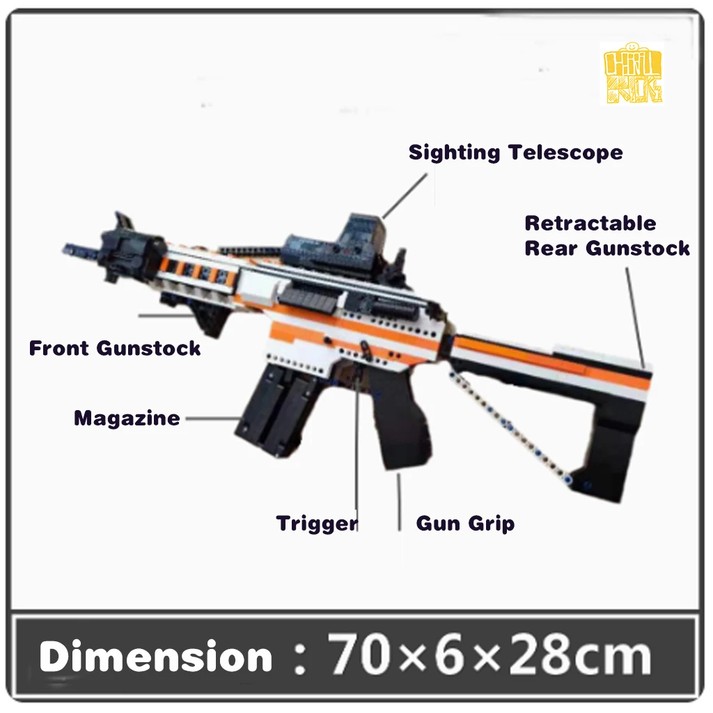 MOC M4A1 DIY Rifle Toy Gun Model With PDF Drawings Building Blocks Bricks Kids Birthday Christmas Gifts