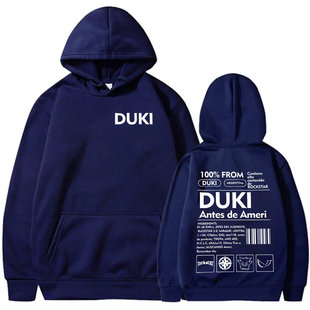 Duki Antes De Ameri Album Merch Hoodies Mens Women Clothing Fashion Hip Hop Oversized Sweatshirt Vintage Hip Hop Casual Pullover