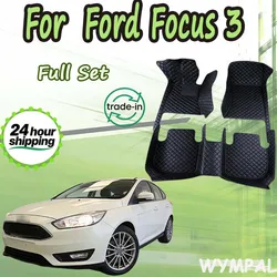 Customized Artificial Leather Car Floor Mat For Ford Focus 3 MK3 2014 2015 2016 2017 Protect Your Vehicle's Interior Accessory