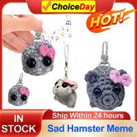 Sad Hamster Meme Sound Music Plush Toy Cute Hamster Plush Keychain Figure Soft Toy Stuffed Animal Doll Sad Hamster Key Chain