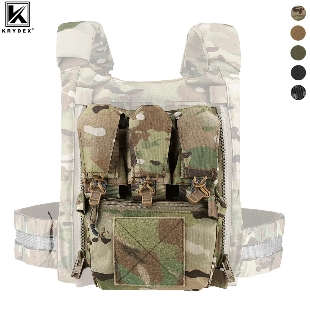 KRYDEX bolso táctico MOLLE con panel trasero y porta revistas