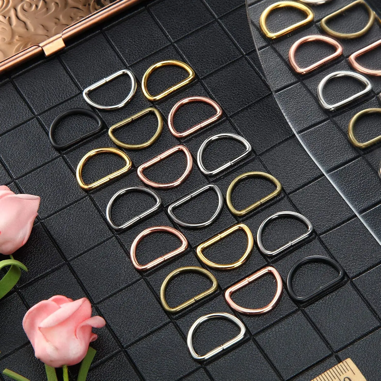 10pcs Metal D Rings D-Shape Buckle Clips Multi-Purpose D-Rings for DIY Purse Making Accessories