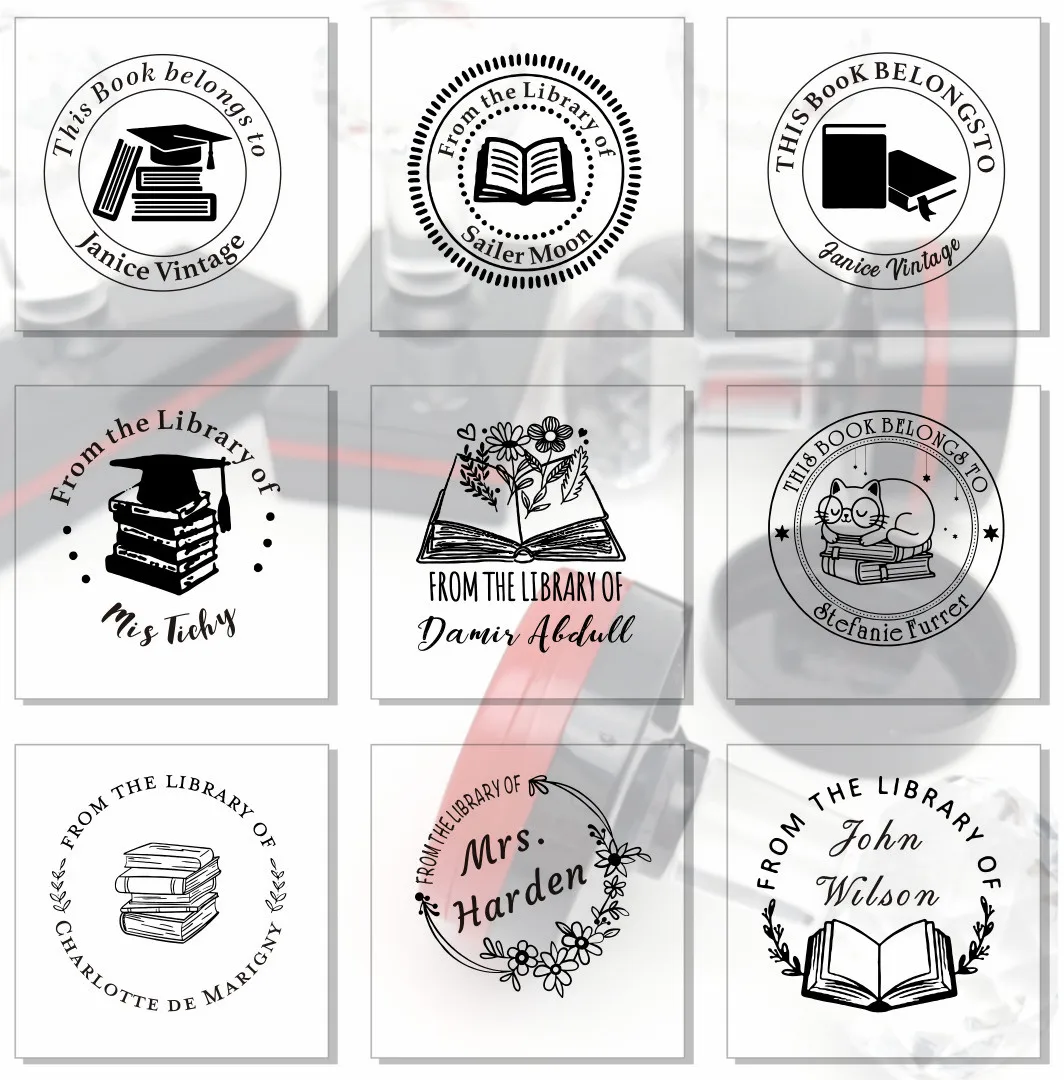 Personalized Book Embosser Custom Library Embosser Seal Customized This Book Belongs To,Custom Book Stamp from the library of