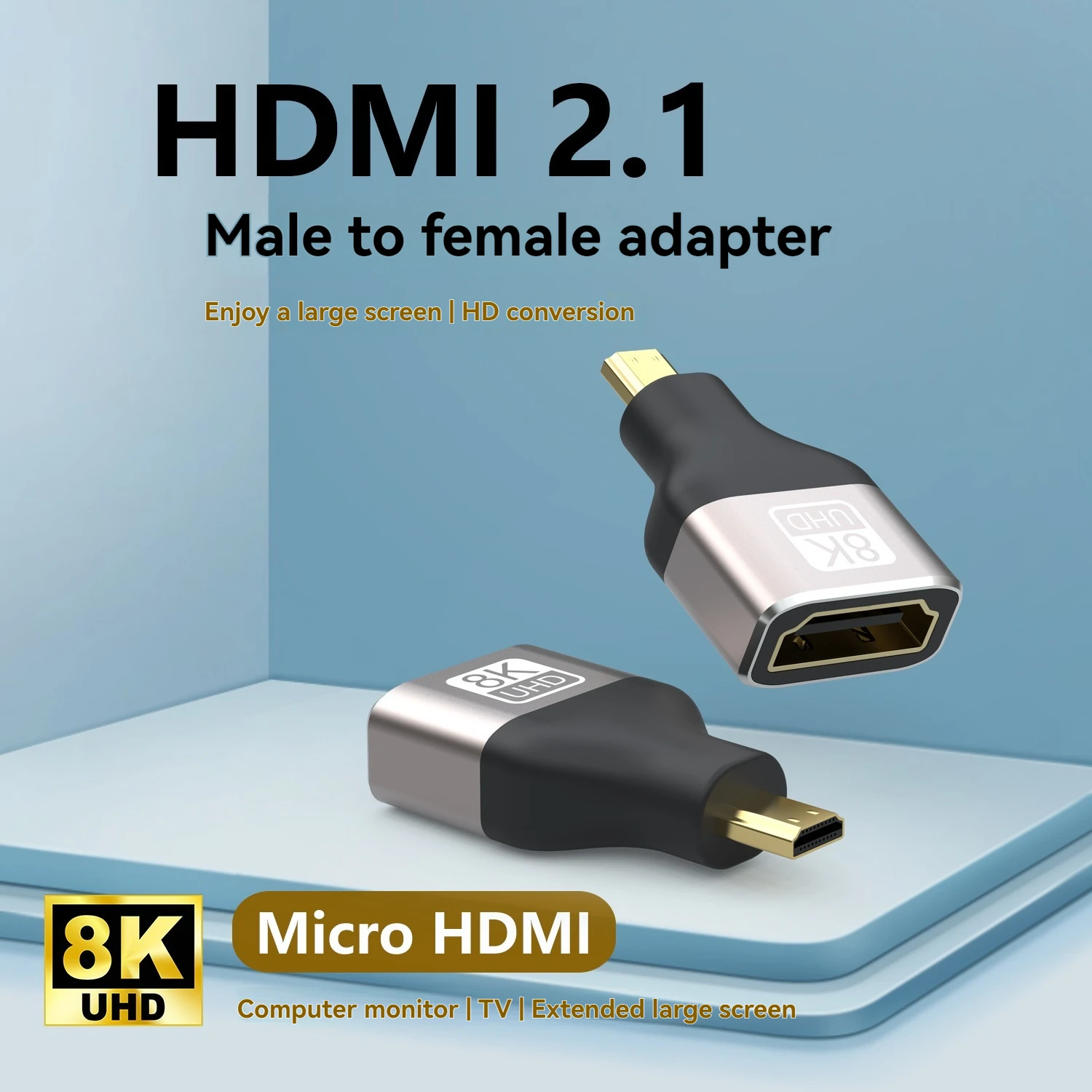 HDMI-kompatibler Stecker auf Buchse Extender 90/270 Grad rechtwinkliger Adapter 8K 60Hz 4K 120Hz 48Gbps HDR Video für PS5 Laptop HD TV – Detail 16