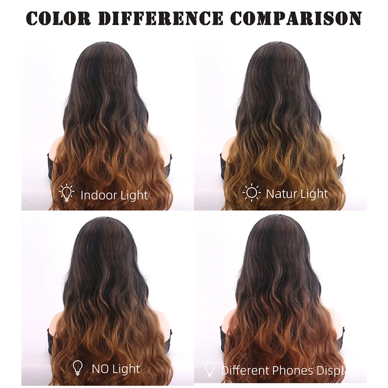 Cross border fashion wig from Europe and America, big wave gradient black blonde women's headband