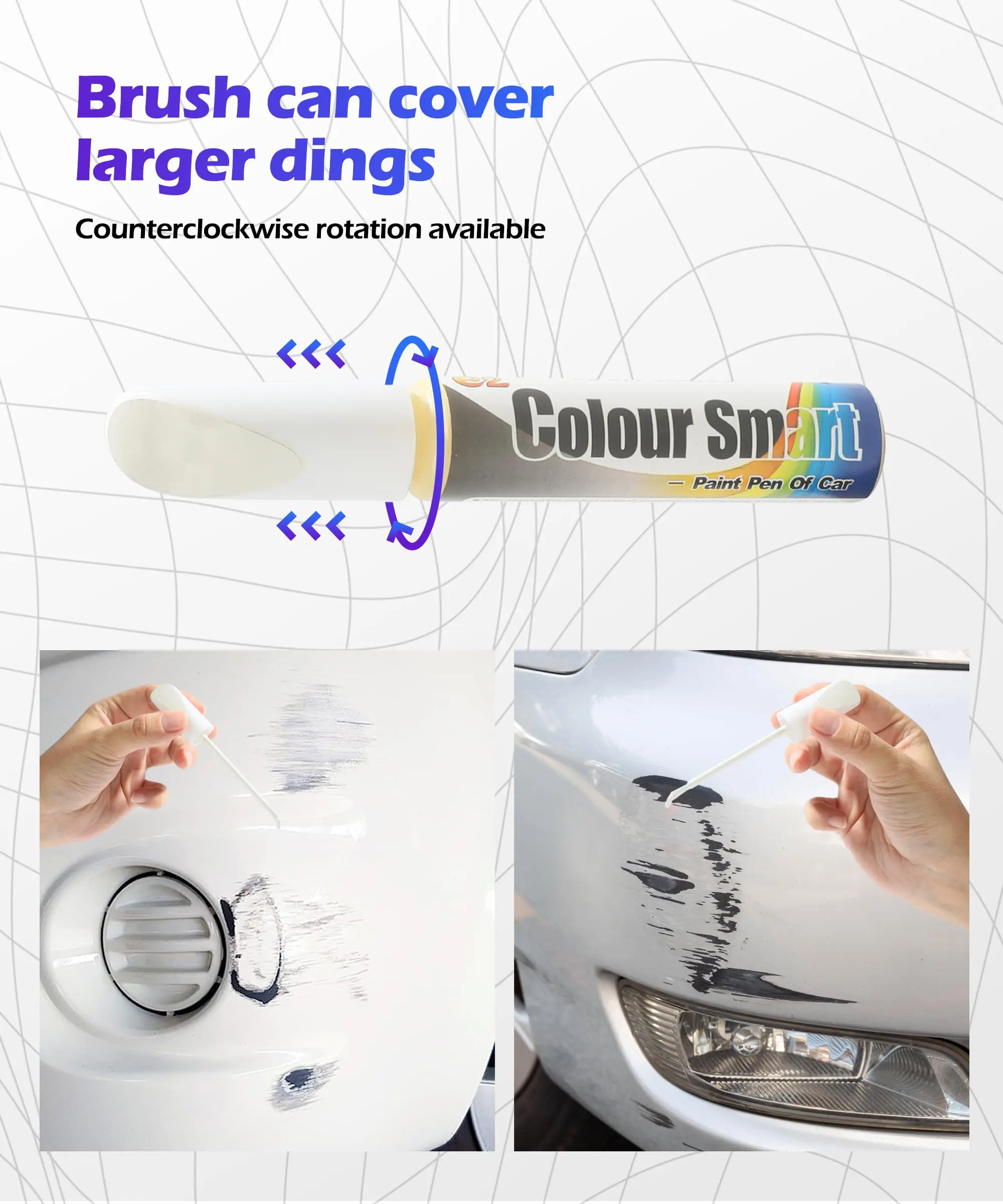 قطعة واحدة من قلم طلاء اللمس، قلم طلاء السيارة، إصلاح خدش طلاء السيارة، قلم إزالة خدوش السيارة، طلاء السيارة، أبيض