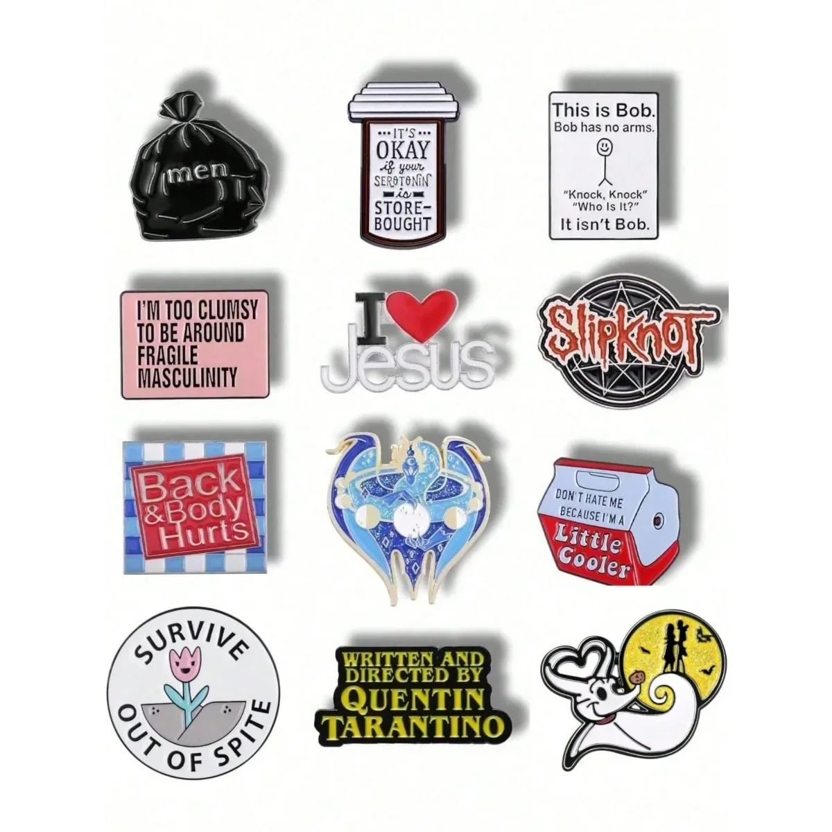 New Fashionable High-end Cartoon Heart Brooch, Personalized and Trendy, Fun Letter Series, Baked Paint Badge Brooch