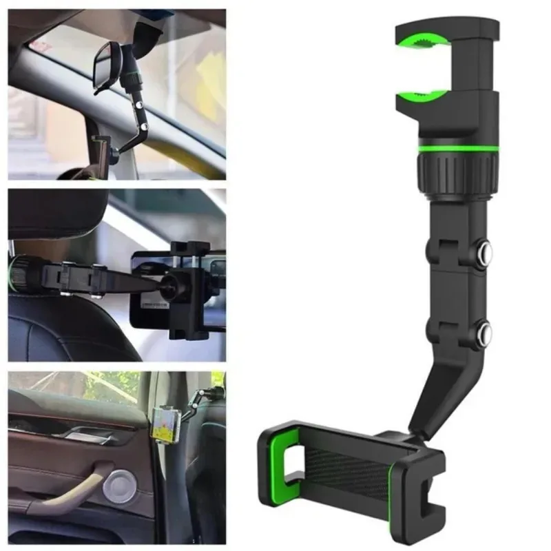 

Car Mobile Phone Bracket Multifunction 360 Degree Rotary Mobile Phone Hanger Rearview Mirror Multifunction Car Bracket