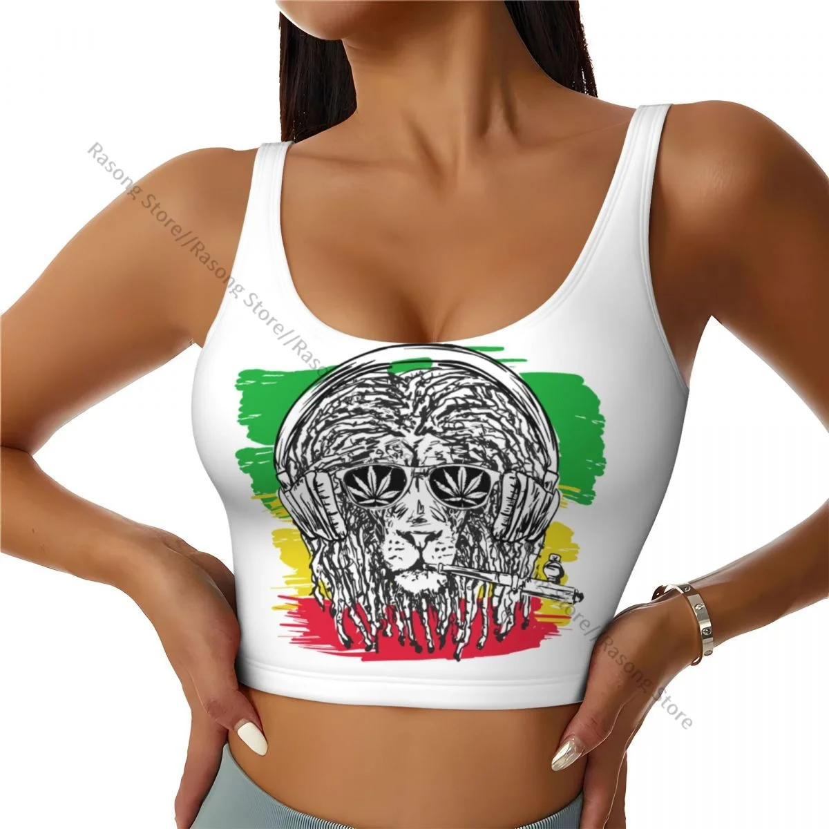 Women Sexy Sports Vest Rastafarian Subculture Lion Female Streetwear Sport Lingerie Tee Crop Top