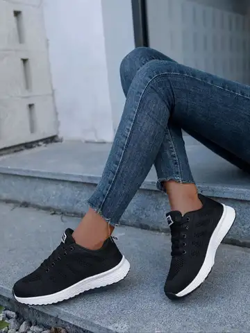 Women Casual Shoes Fashion Breathable Walking Mesh Flat Shoes Sneakers Women 2021 Gym Vulcanized Shoes White Female Footwear