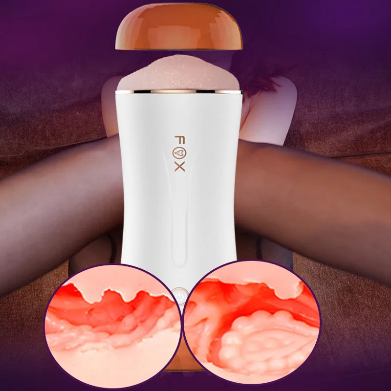 Vagina Anal Double Channel Male Masturbator 10 Mode Vibration Male Masturbation Cup Realistic Pocket Pussy Oral Sex Toys for Men