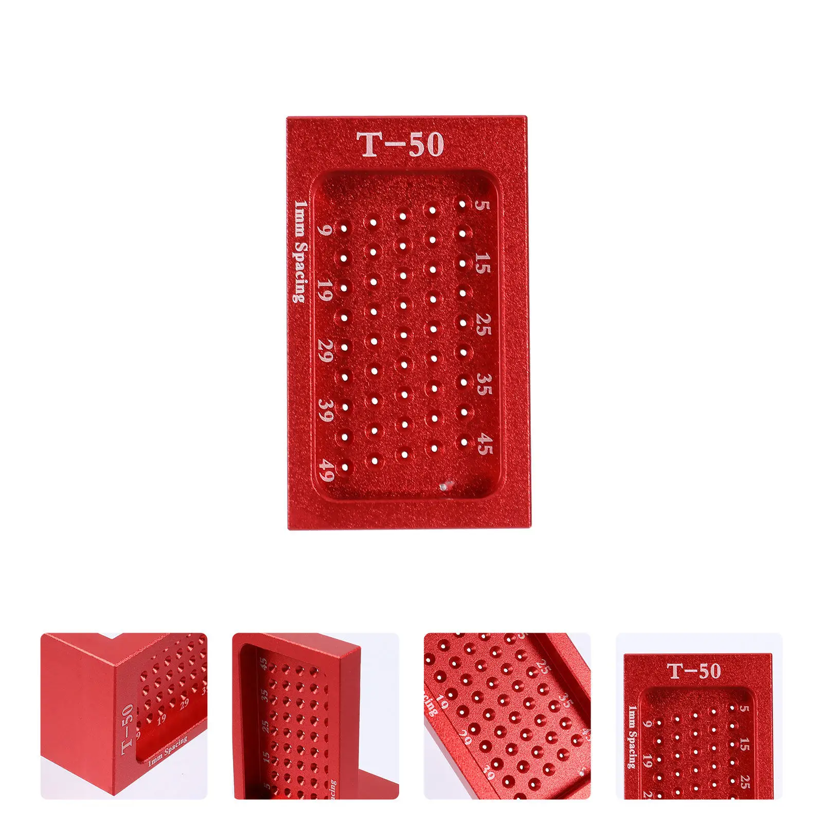 Woodworking Scriber Tool T Type Red Alloy Steel Wear-Resistant Carpenter Ruler For Scrapbooking Paper Crafts Hole Positioning