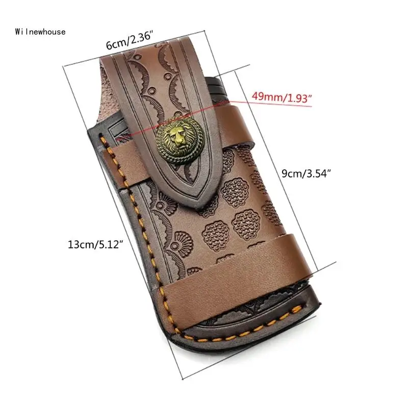 Folding Knife Pouches Durable Kitchen Accessory Leather Sheath for 9x4.9cm Knife Dropship