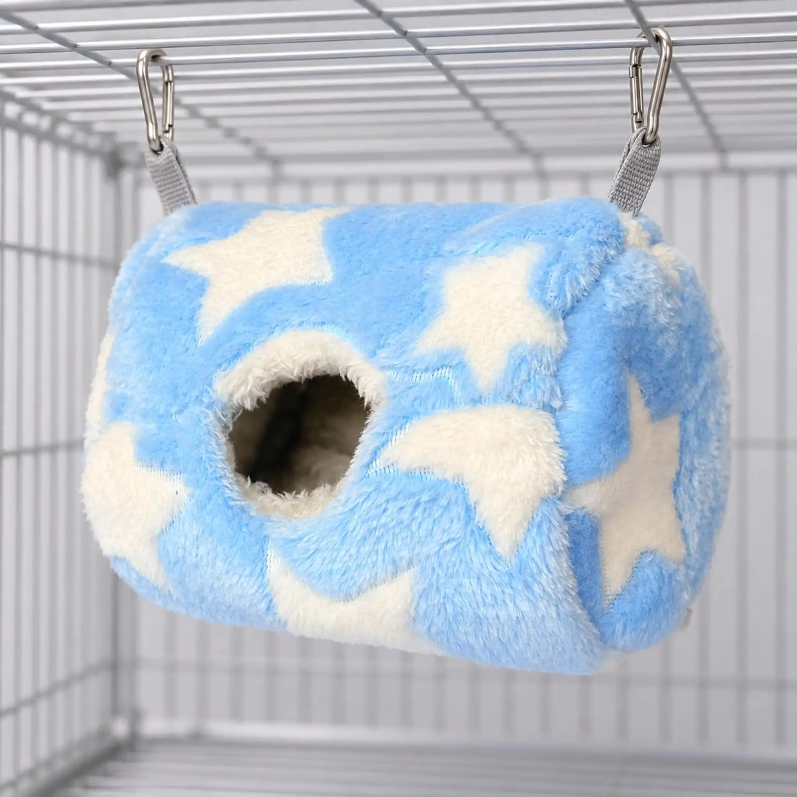 Small Pet Hanging Bed Plush Fabric Nest Cylinder Shape with Foam Interlayer for Chinchilla Hamster Sugar Glider Flying Squirrel