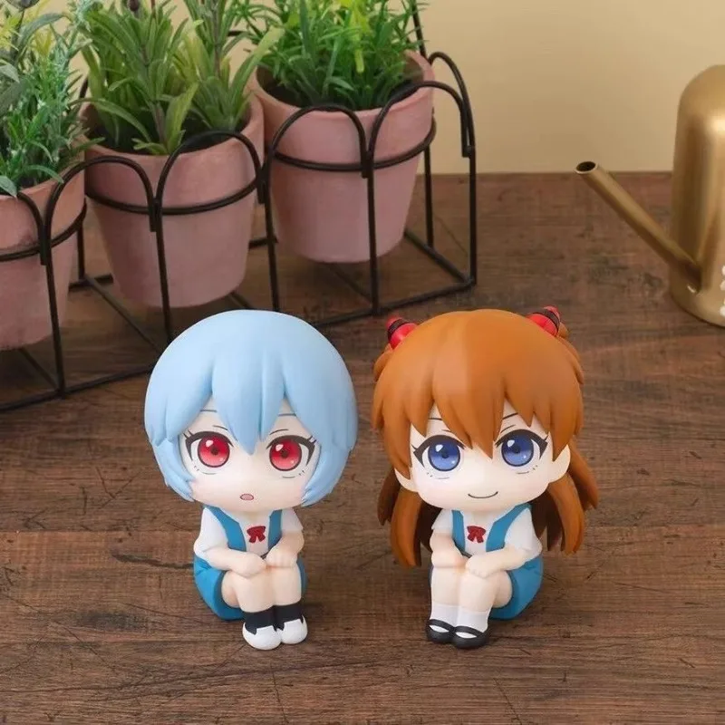 

Kawaii Neon Genesis and Evangelions Series 10CM Q Edition Model Cartoon Ayanami Rei Asuka Langley Soryu Figure Desktop Toy Gift