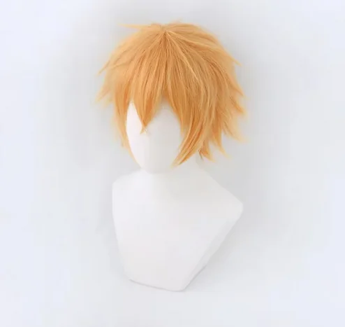 Peruca curta resistente ao calor Denji Cosplay, cabelo sintético resistente ao calor, Perucas Anime Halloween, boné de peruca, alta qualidade