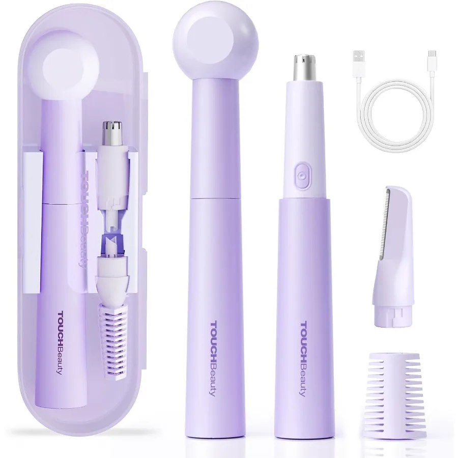 

Модернизированный триммер для волос в носу для женщинAllin1, триммер для волос на лице с мощным двигателем 11000 об/мин, перезаряжаемый IPX7, водонепроницаемый для F