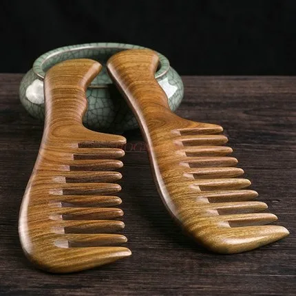 Green sandalwood comb sandalwood anti-static natural authentic large-toothed wide-toothed curly hair long hair home female