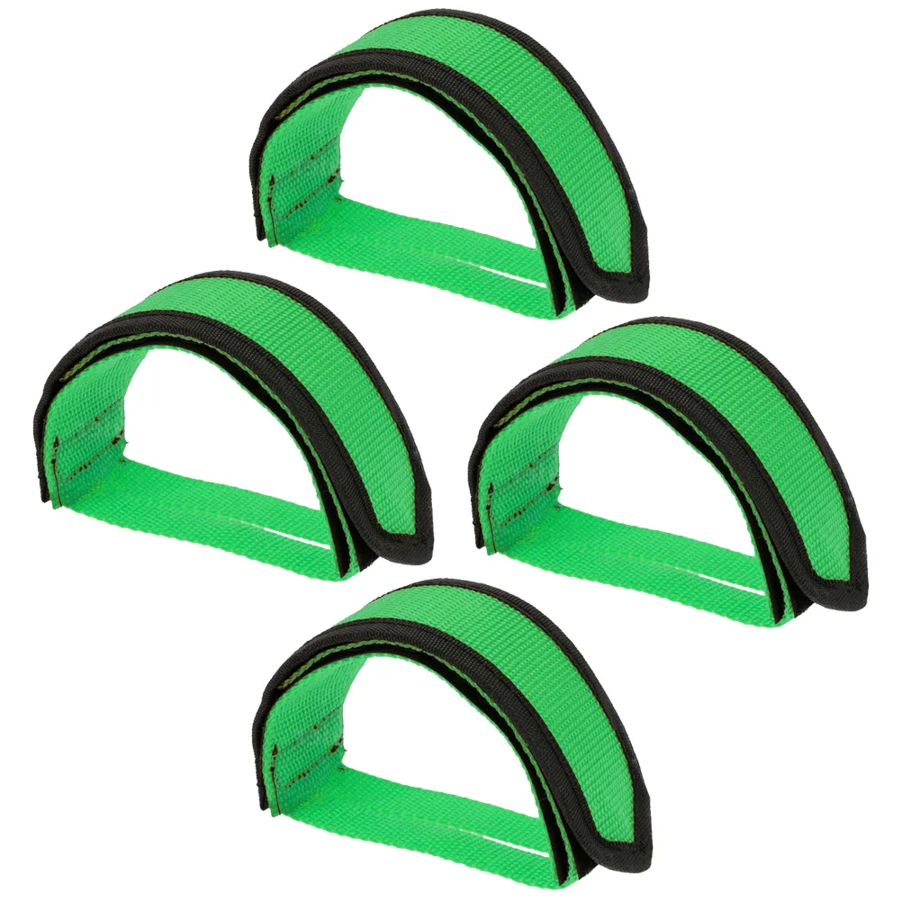

2 Pairs Bike Pedal Straps Adjustable Toe Clips For Fixed Gear Mountain Road Bikes Strong Nylon Anti-Slip Fastening Comfortable