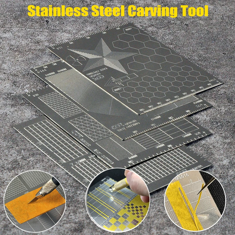 Stainless Steel Model Masking Sheet Cuting Board For Military Assembly Building Tools DIY Vehicle Decor Easy Cut Material 1PCS