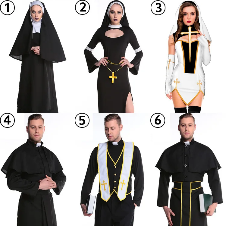 

Bla Nun Costume Women's loween Role-plang Priest Outfit Maria Priest Habit orm Chinese Manufacturer