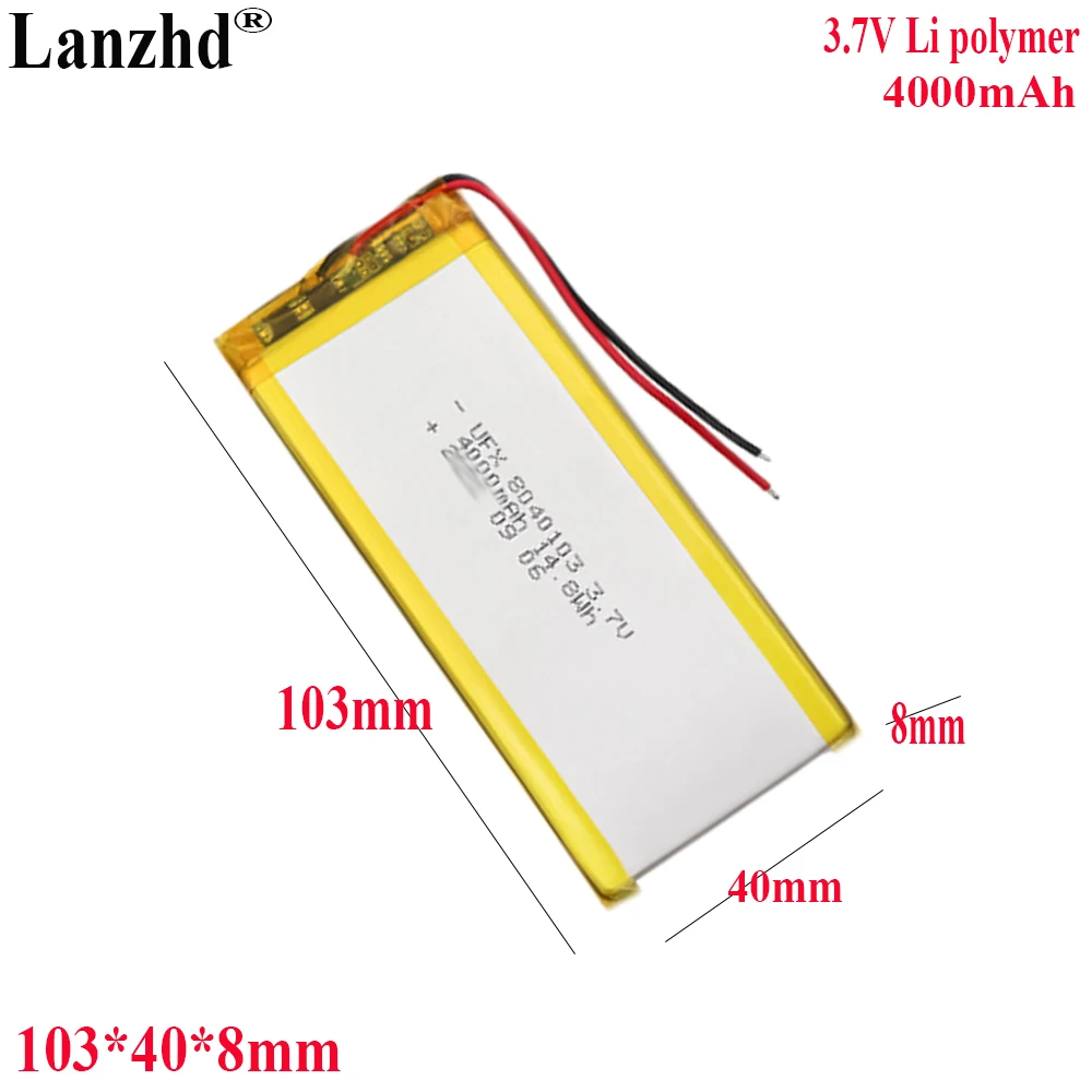 3.7V Li Polymer Battery 4000mah For Sky book Flat battery Bluetooth speaker Air purifier GPS stick light toy digital Battery