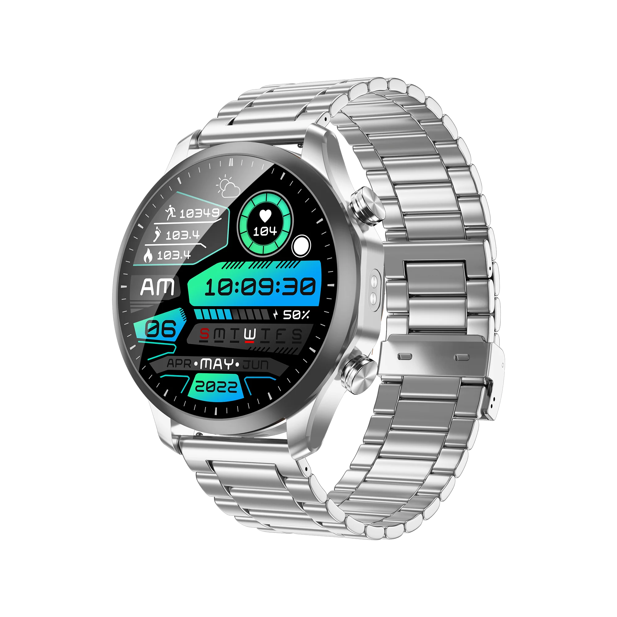 

Double Flip Business Smart Watch TW8 1.43-inch AMOLED Screen BT Call Breathing Training Sports Waterproof Men's Smartwatch