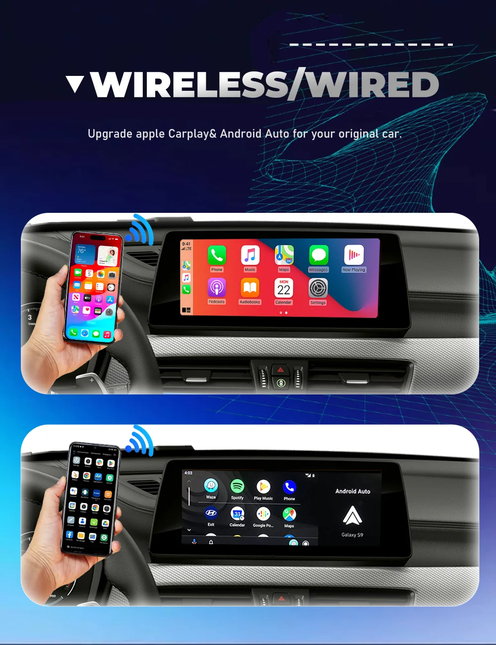 BONROAD Kabelloses CarPlay Android Auto für BMW EVO System Modul Adapter MMI Box 1 2 3 4 5 6 7 Serie X1 X3 X4 X5 X6 MINI F56 F15 F16 F25 F26 F48 F10 F22 F20 F30 – Detail 3