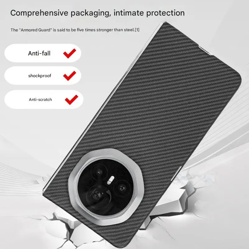 Für Honor Magic V3 Kohlefasergehäuse Kevlar 600D Aramid Magsafe ultradünne Hardcover magnetisch schwarz Slim Light Matte Premium