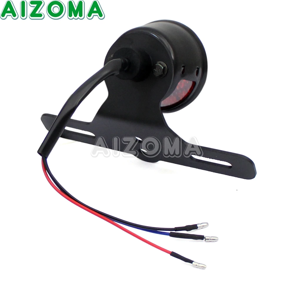Retro Motorcycles Custom License Plate Taillight 12v LED Brake Taillamp For Harley Yamaha Honda XS650 Cafe Racer Universal Light