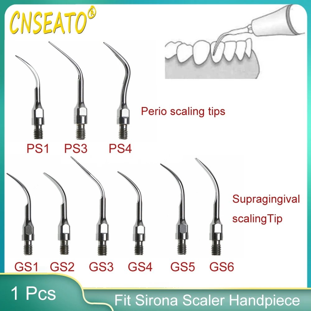 1 szt. Końcówki skaler dentystyczny dopasowane do skaler ultradźwiękowy końcówki SIRONA skalujące periodontyczne Endo wybielanie zębów GS1/2/3/4/5/6