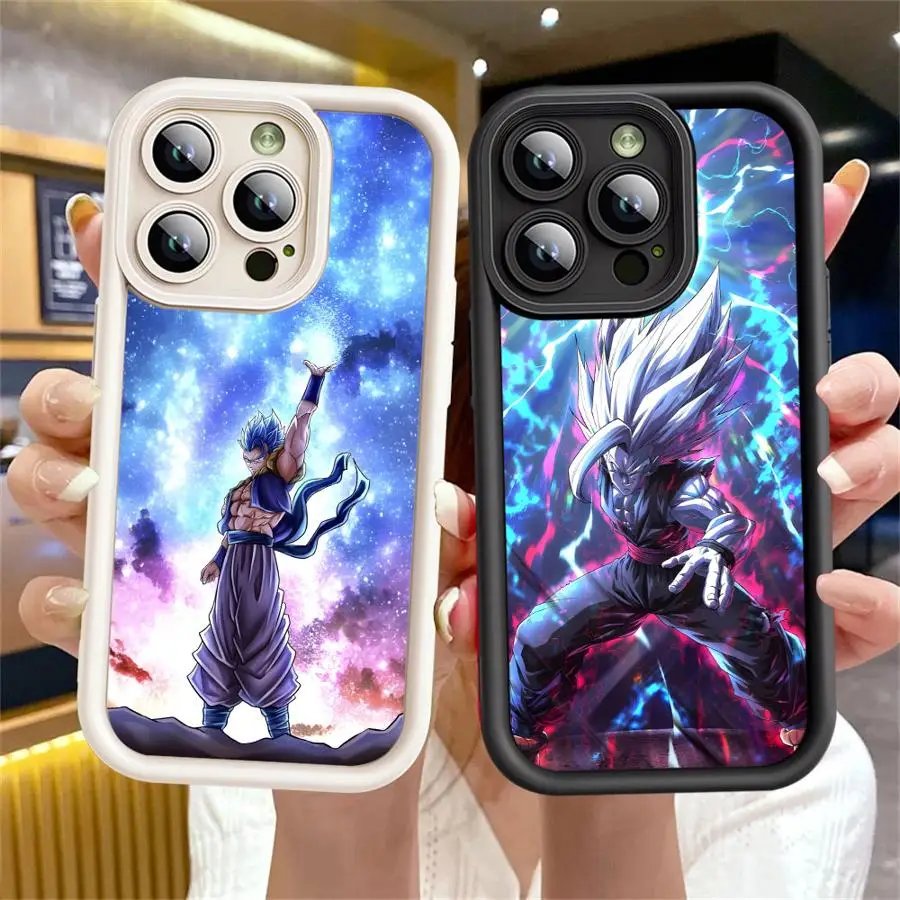 Custodia morbida per iPhone XR 13 12 11 Pro Max XS Max 16e 15 16 14 Plus 17 Air Dragon Ball Son Goku Vegeta Beerus