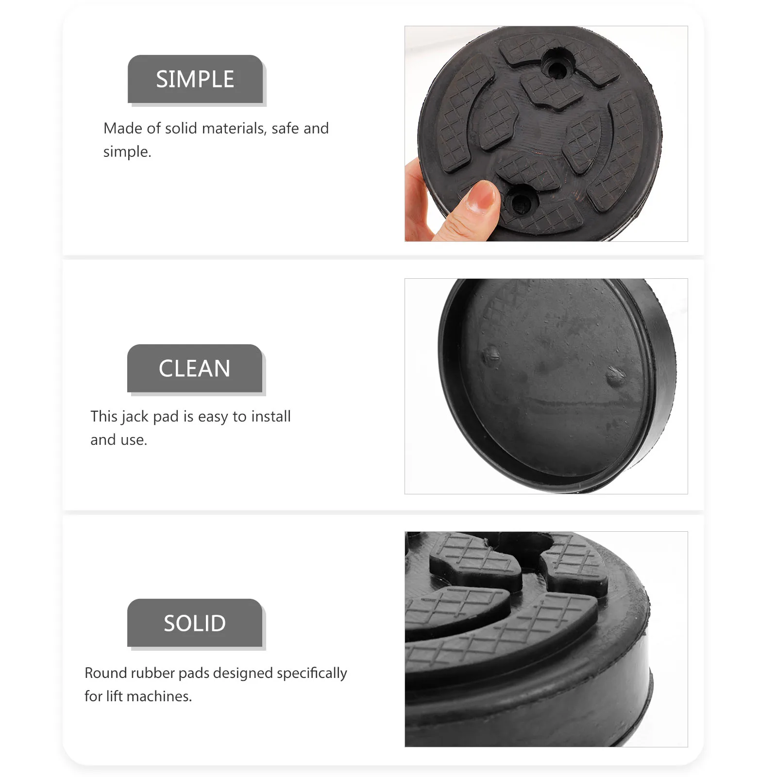 

4pcs Round Rubber Jack Pad Floor Car Lift Protection Heavy Duty Durable Scuff Resistant Auto Support Vehicle Stand Adapter