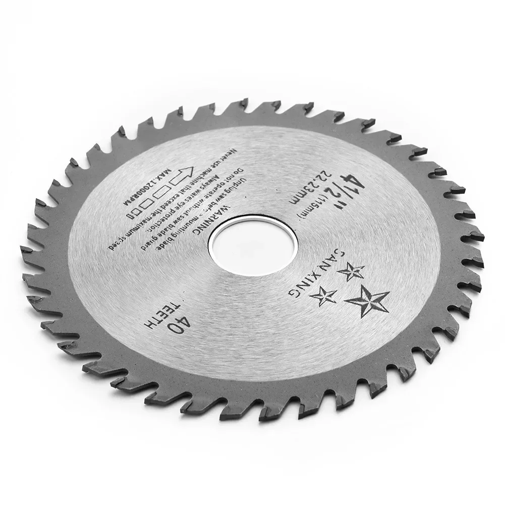 Cortador de disco de hoja de sierra Circular de carburo, 4,5 pulgadas, 115mm, 40 dientes, para cortar madera, amoladora angular de plástico, hojas de sierra, piezas de herramientas eléctricas