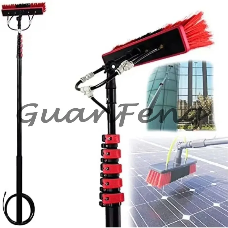 Adjustable Water Pole Kit, Telescopic Solar Panel Cleaning Brush, Multi-purpose Window Washer