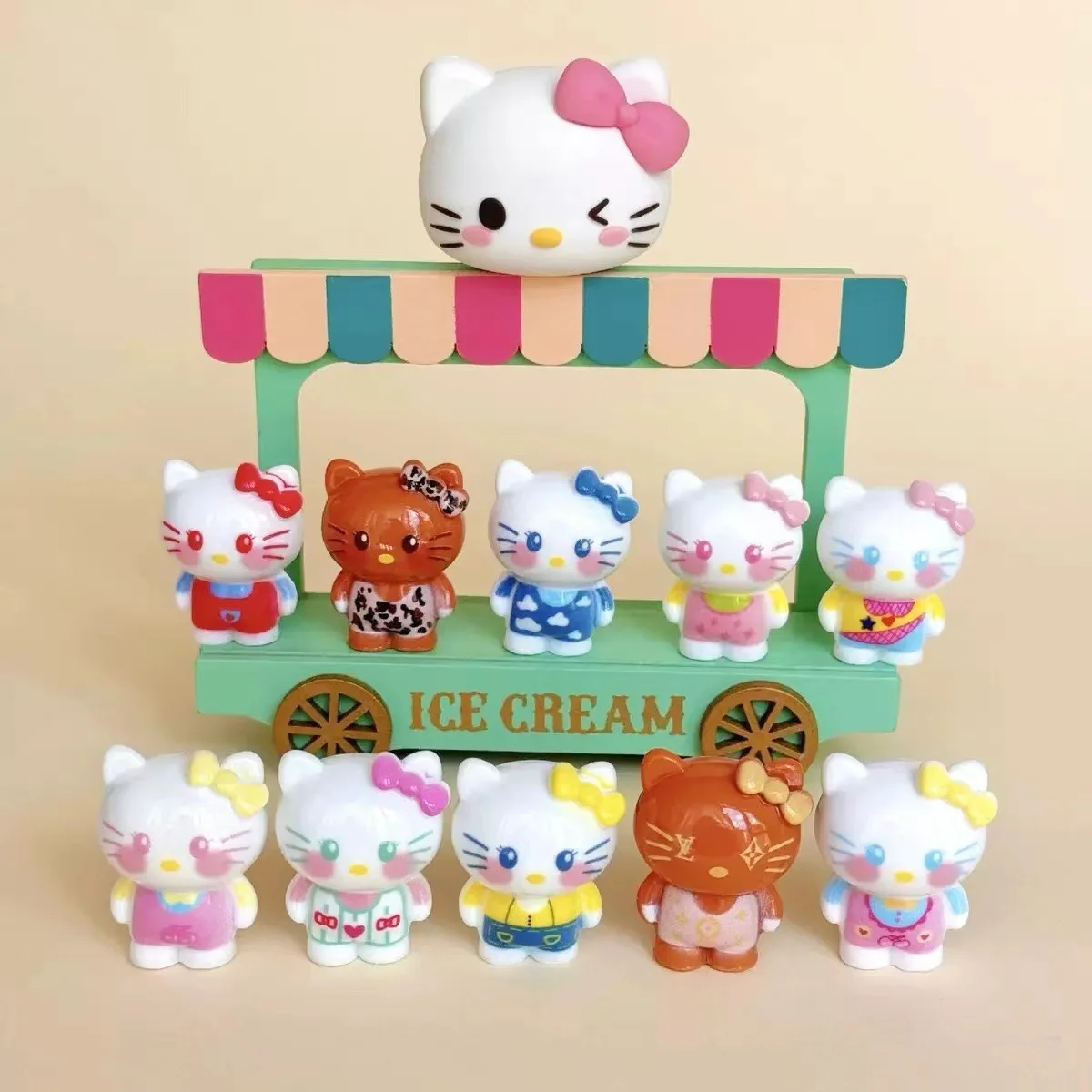 

New transformation-themed KT cat small goods cute ball DIY resin accessories for car-mounted small ornaments